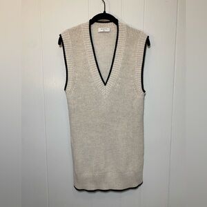 Babaton Merino Wool Cream Sleeveless Knit Sweater Vest XS